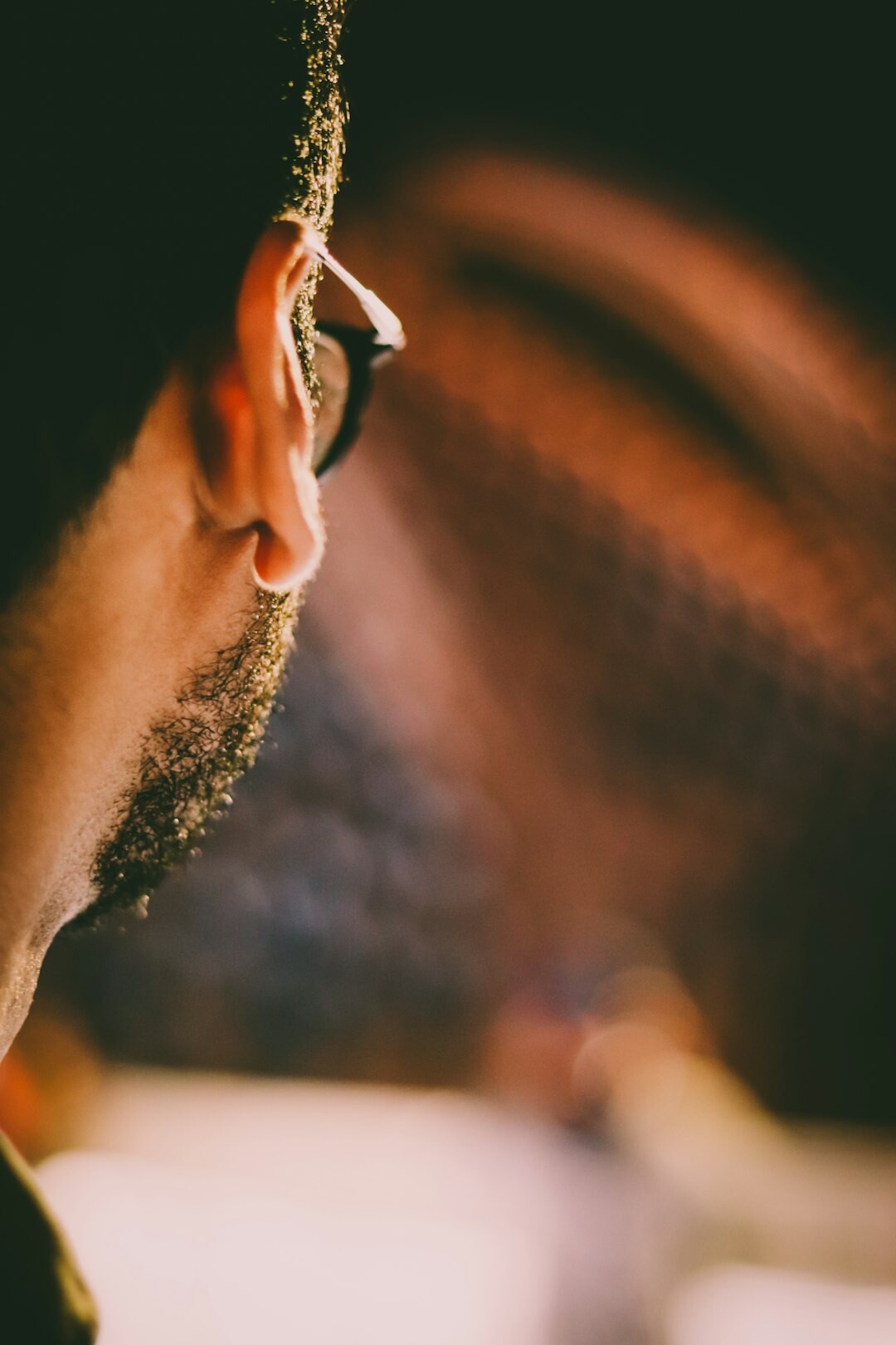 person listening attentively